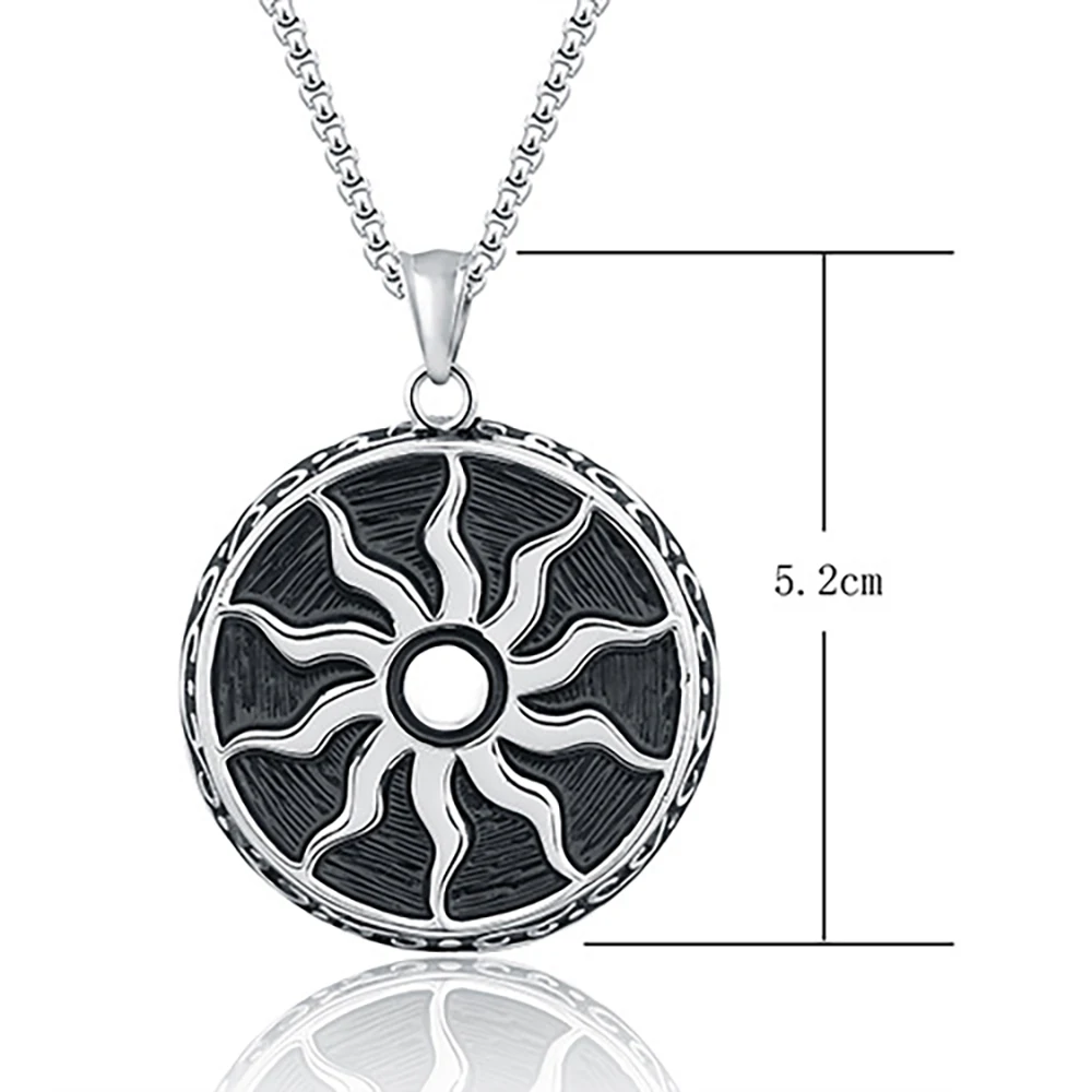 Round Shape Sun Engraved Scalar Energy Pendant Japan