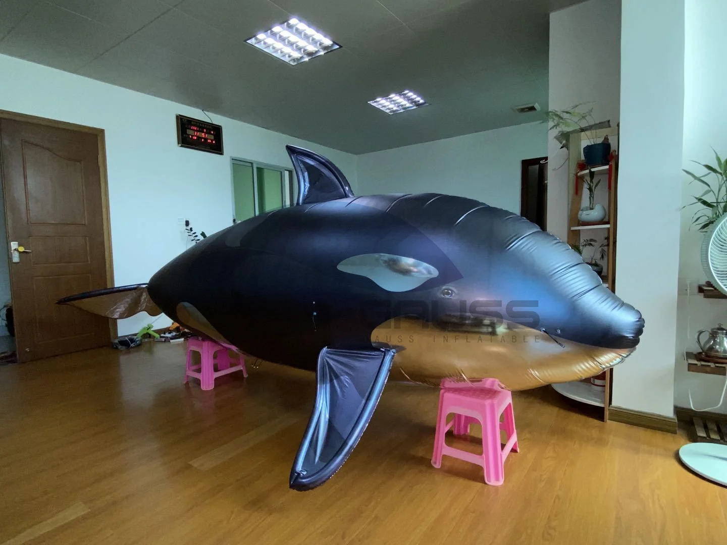 Remote Control Killer Whale Inflatable Flying Whale Balloon For Mall