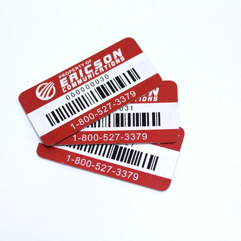 Custom Metal Property Asset Tag Bar Code Serial Numbers 3m Self