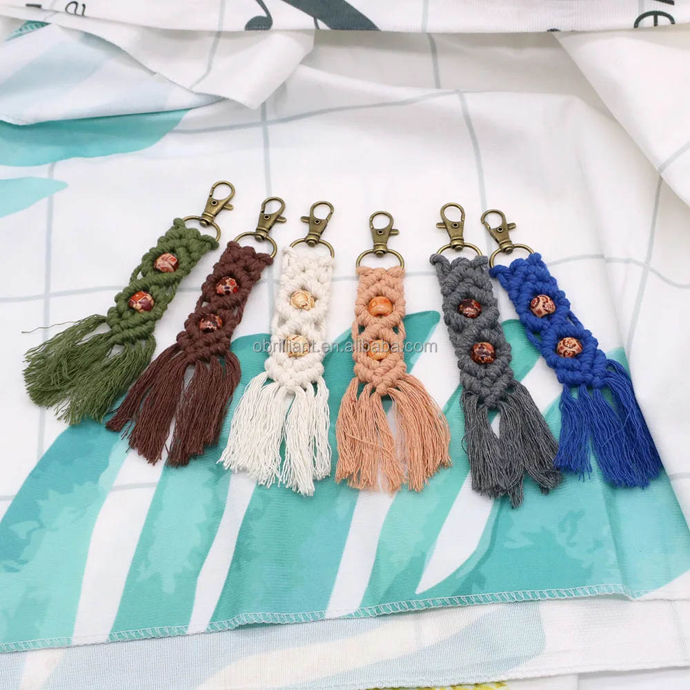 Fishtail Macrame Keychain, Boho, Accessory, Bag Charm, Woven