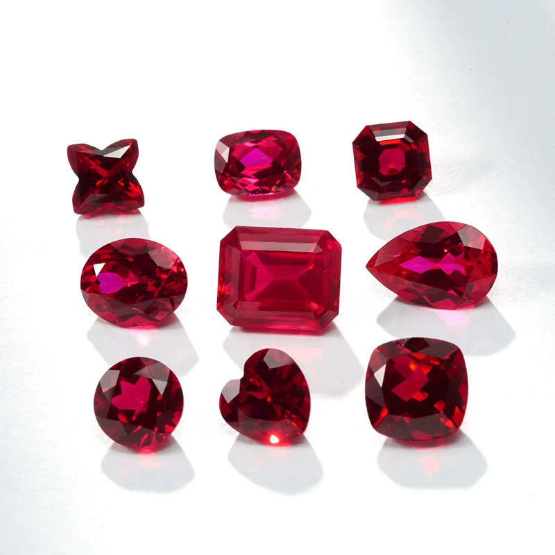 Lab Grown Blood Red Ruby Earring Stone Gemstone 6*6-8*8mm Asscher Cut 1ct Lab Ruby