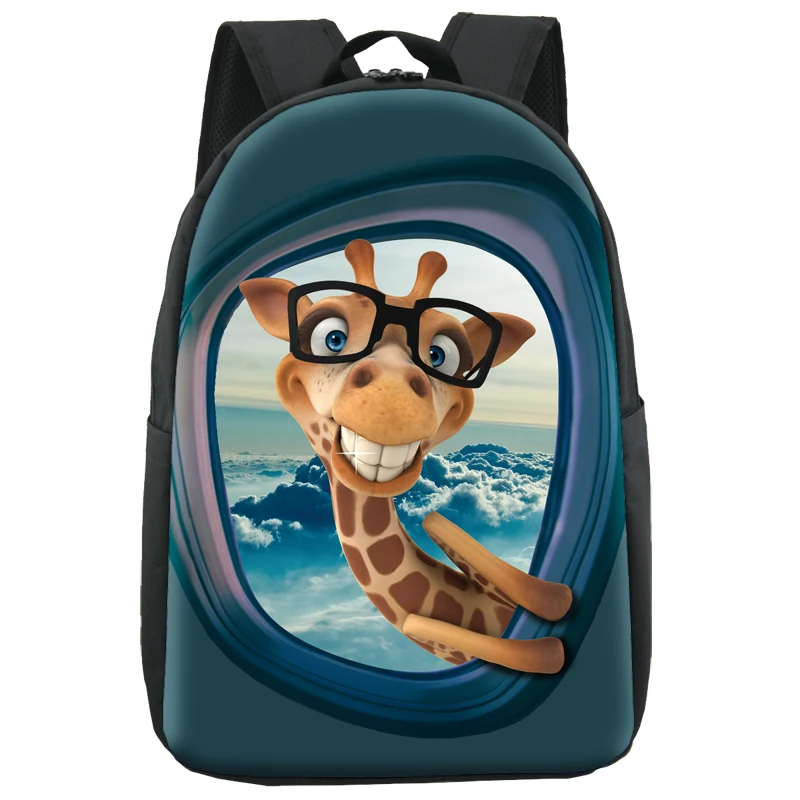 Giraffe Design Printing Custom Back Pack School Bags Children Kids