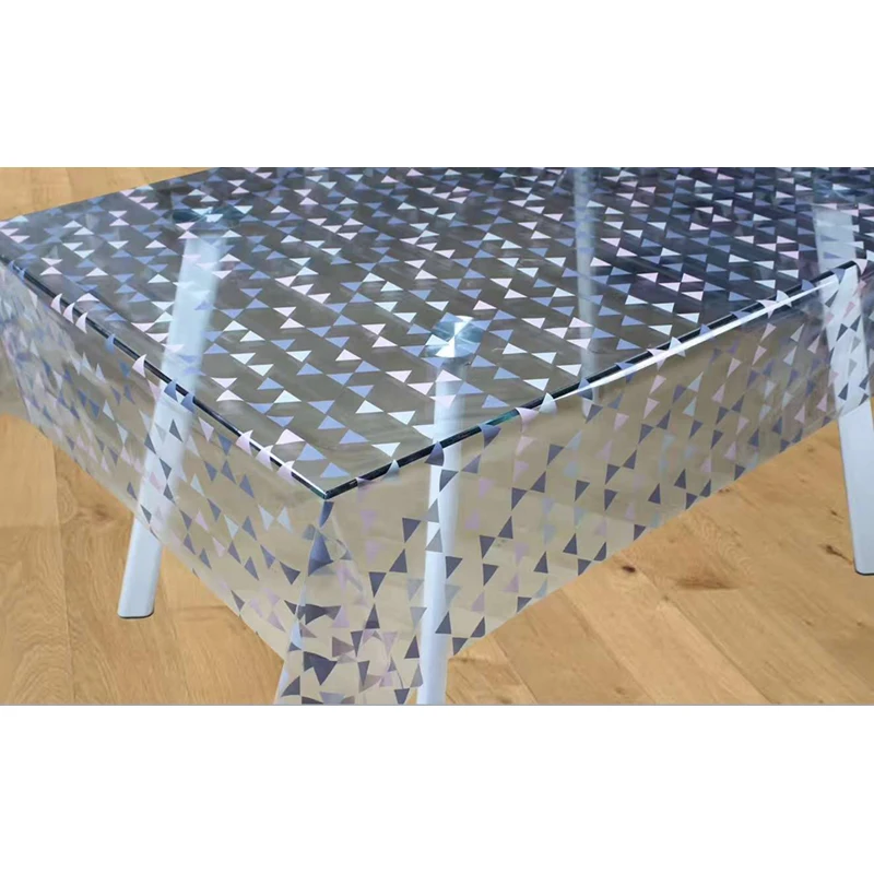 plastic transparent printed with flakes table