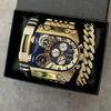 Montre 2 Oulm 9315 Or Bleu avec Bracelet et Boîte