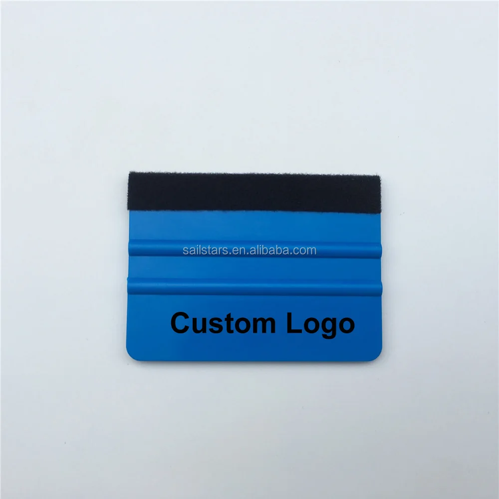 Мягкий белый синий войлочный скребок с логотипом на заказ виниловая пленка инструменты для обертывания