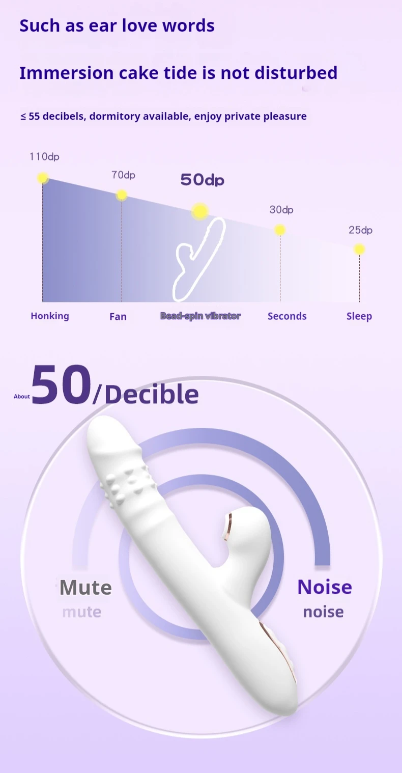 Adult G Spot Telescopic Rabbit Vibrator Silicon Sex Toy with AV Long Handle for Women