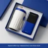 Tasse à café bleue + batterie externe Newman à quatre fils