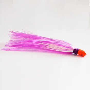 SUPERIORFISHING 5pc 12cm Lead Head Flash Teaser Big Hole Head Artificial Soft Bait Polyester Mylar Tinsel Fishing Saltwater Fish – Soft Lure – view 4