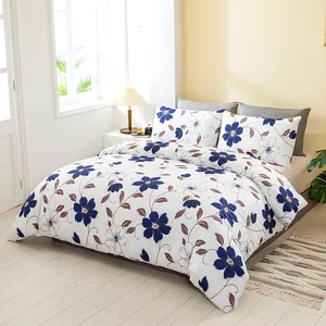 OEKO-TEX Factory Supply Flower Pattern 100% Polyester Microfiber Bedding Sets