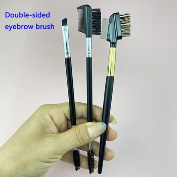 Eye Shadow Makeup Brush 2 in 1 Beauty Care Makeup Tools dual Eyebrow Customizable LOGO