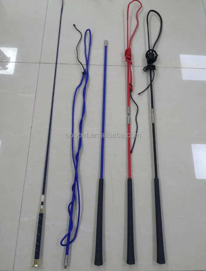 Horshi Customized Lunge Whip With Rubber Handle Can Detachable Into Two Sections 39 Inch Shaft