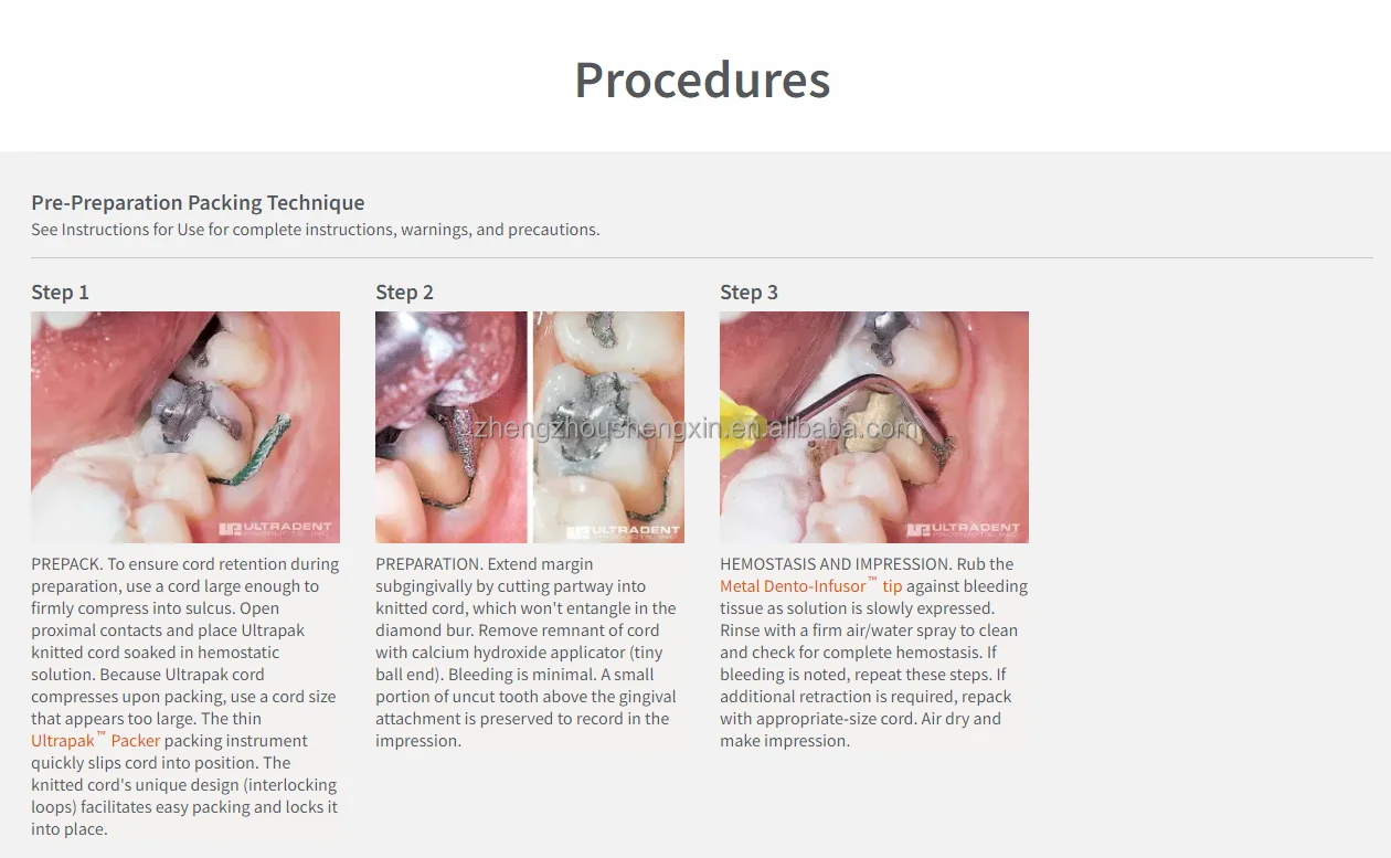 Ultradent Ultrapack Dental Retraction Cord Knitted Epinephrine Knitted