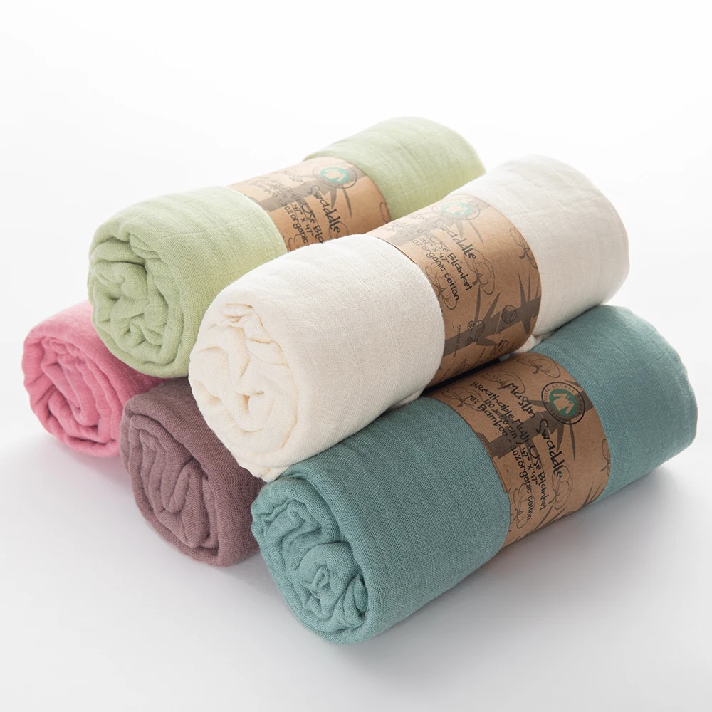 Wholesale Soft Muslin Newborn Swaddle Wrap Receiving Blanket Baby Muslin Swaddle Blanket factory