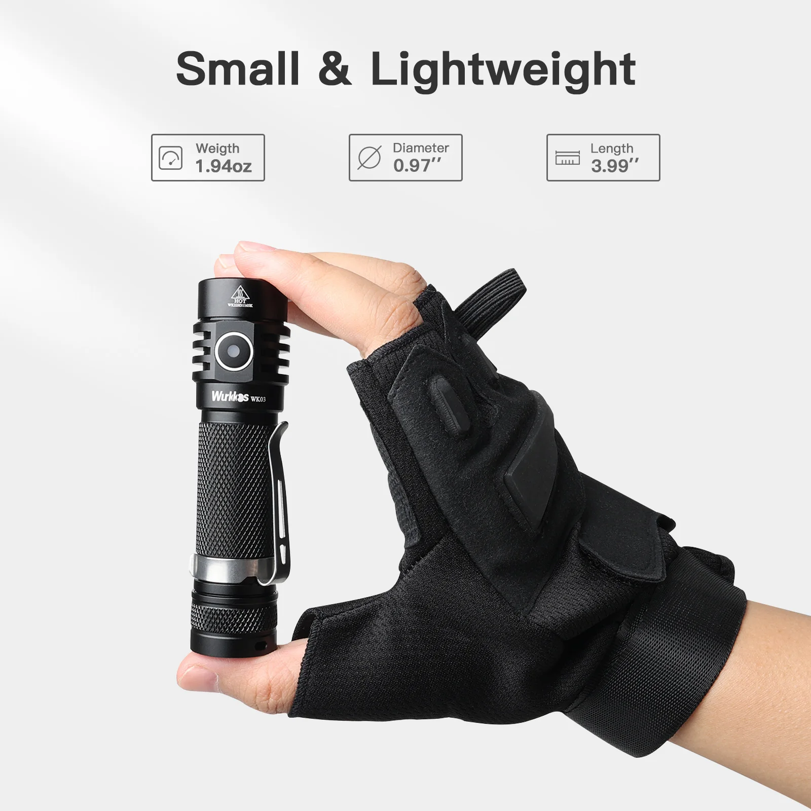 Wurkkos WK03 Powerful 1800lm 217m Beam Distance Pocket LED Flashlight Mini Body Easy to Carry Rechargeable EDC Torch