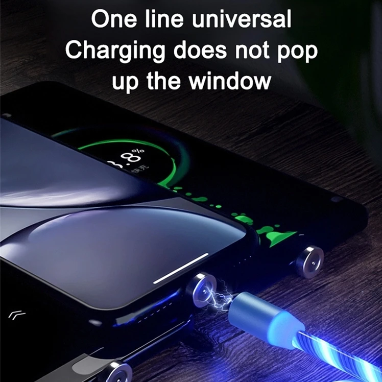 Горячая Распродажа 1 м 2 Usb светодиодный светящийся телефон 3 в Магнитный зарядный кабель для Iphone