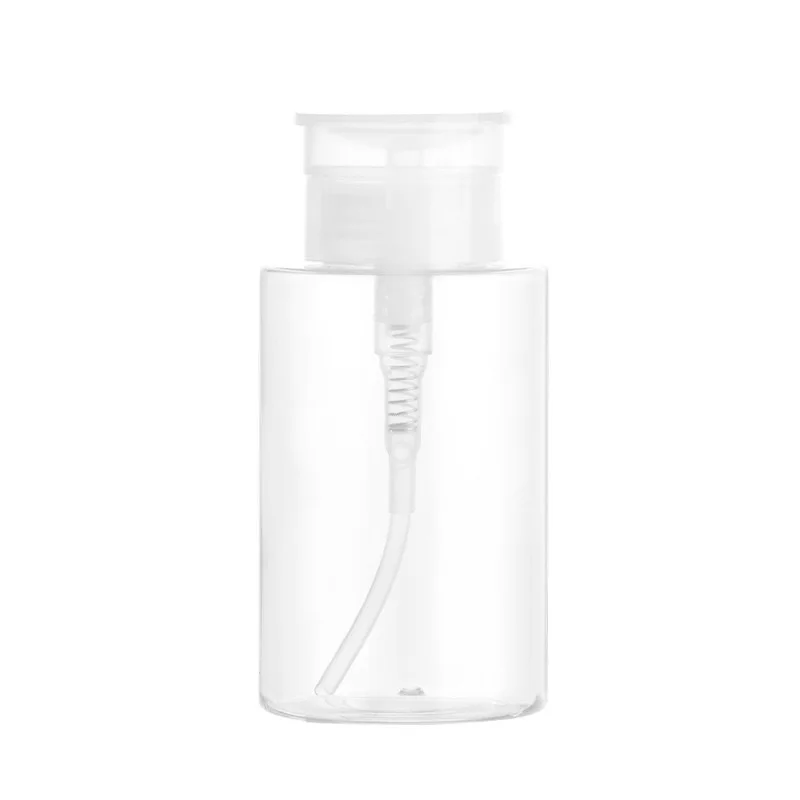 Luxury Empty 200ml Skin Toner Plastic Bottle Empty Push Down Eye Makeup Nail Polish Remover Pump Bottle