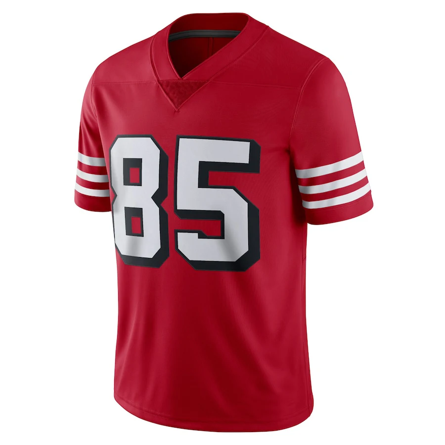 PRBALLEXPRESS George Kittle #85 Sewn Stitched Custom Jersey Red San Francisco All Adult Sizes