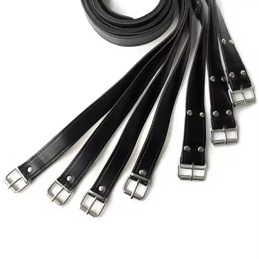 7 PCS/Set Body Combination Restraint Leather Belt Adults BDSM Sex Toys for Woman Bondage Restraint Straps SM Binding Kit Black%