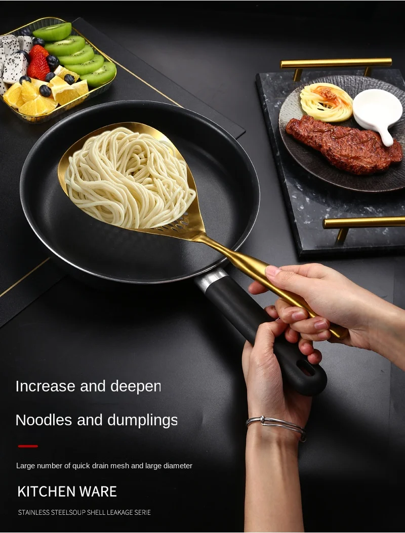 Kitchen Spaghetti Noodle Spoon Dumplings Pasta Spoon Long Handle