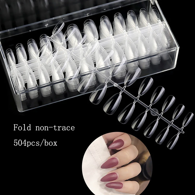504pcs Fold Non-trace Fale Nail Tips Transparent Natural French Artificial  Nail Art Tips - Buy Curved Plastic Nail Tips,Fold Non-trace Fale Nail  Tips,French Full Cover Fale Nails Artificial Tips Product on 