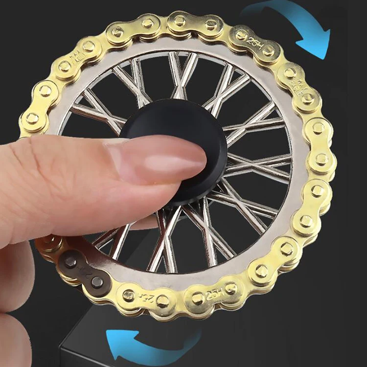 Flywheel Gear Metal Bike Chain Fidget Spinner for Adults