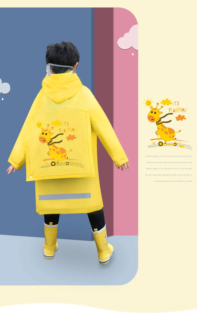 Students' Back to School raincoat Kids' Long Plastic Rainwear for Boys and Girls Tail Goods Handling for Outdoor Travel supplier