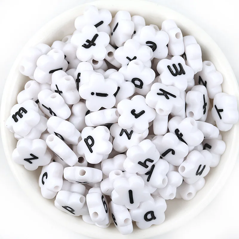 Macaroon Color + White Letter Beads Acrylic Alphabet Beads - Temu Australia