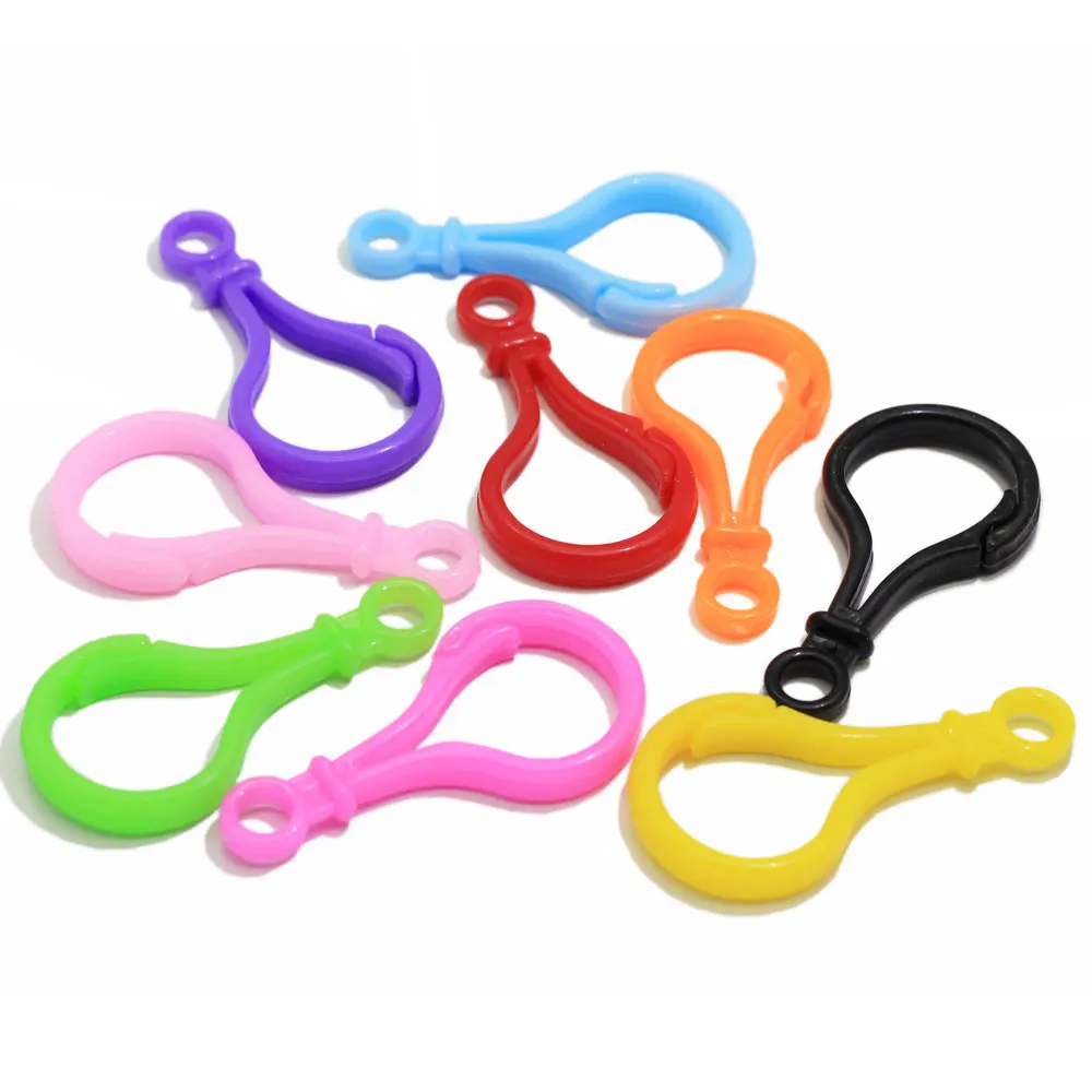 100 pz colorato moschettone chiusura portachiavi aragosta catenacci portachiavi rotante ganci moschettone in metallo lavorazione  36