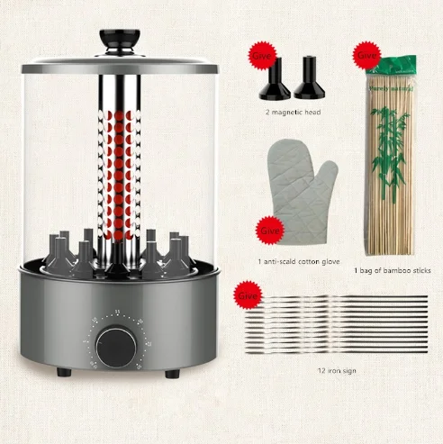 Electric Grills Automatic Rotating Barbecue Machine Small Kebab Machine Home Interior Smokeless BBQ Temperature Control