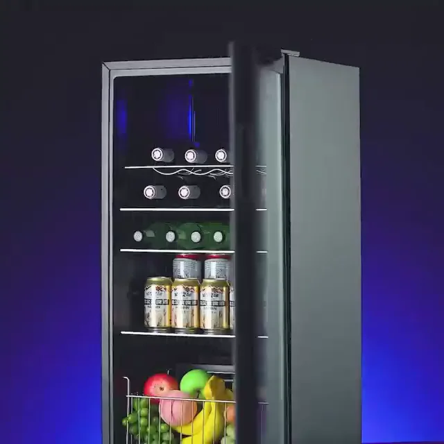 Refrigerators 135l Glass Door Retro Bar Fridge Refrigerator With Side