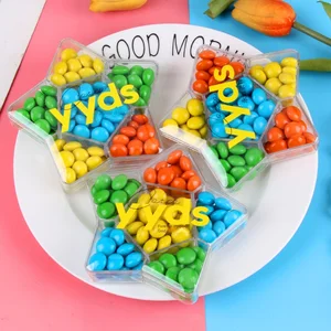 6 Boxes 78g Five-Pointed Star Cocoa Butter Chocolate Beans Bittersweet Milk Flavor Soft Candy for Kids Casual Snacks Wholesale