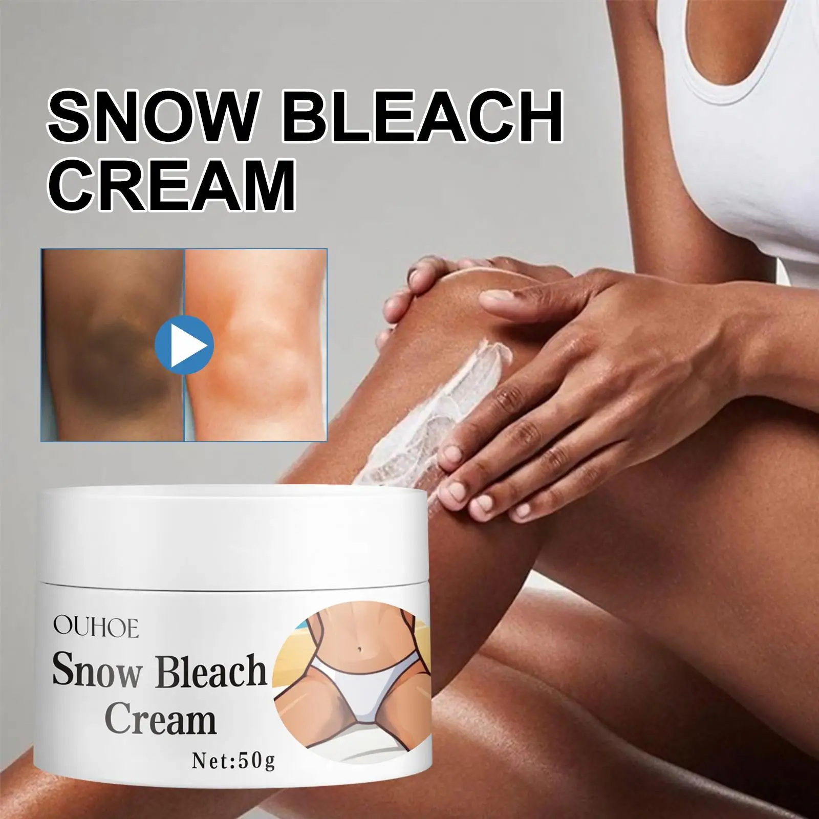 OUHOE Private Part Whitening Snow Bleach Cream Intimate Underarms Bikini Area Remove Dark Spots Inner Thigh Whitening Cream