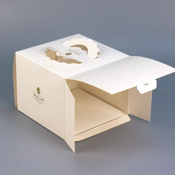 Wholesale High Quality Waterproof Cake Paper Boxes Low Price Embossed and Matt Laminated for Birthdays