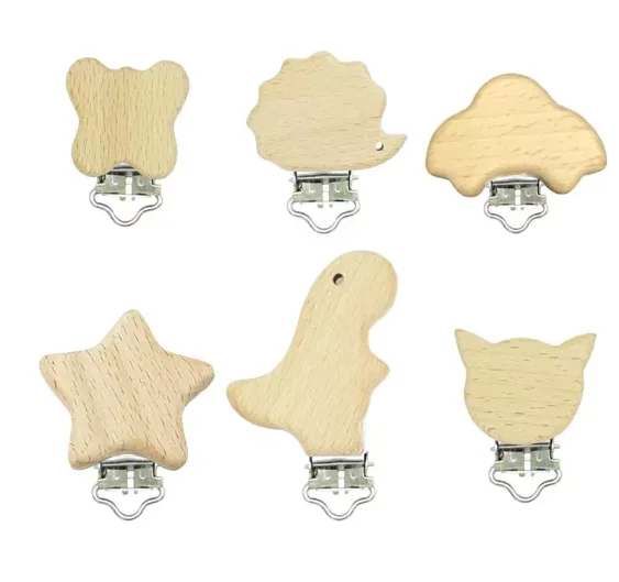 6 шт. детский успокоитель мультфильм Деревянный уникальный ursing аксессуары Прорезыватель зубов держатель соски-пустышки клип