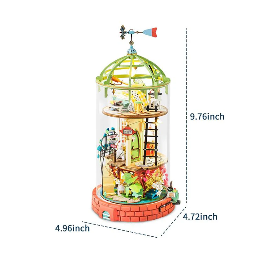 Robotime Hot Selling DIY Mysterious World DS001 Domed Loft  Rolife DIY Glass Miniature Doll House Kit