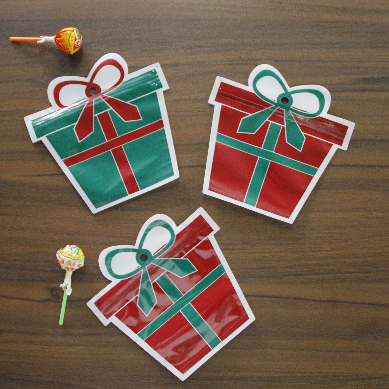 Santa Claus Shaped Bag,Christmas Ziplock Bag,Xmas Candy Packaging Bag