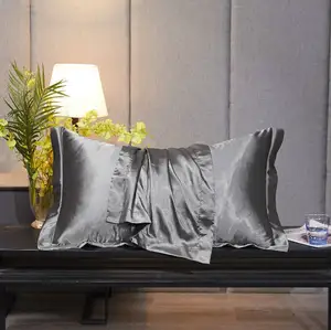 Premium Luxury Satin Pillow Cover Imitated Silk Cushion Case Breathable Eco-Friendly Customizable for Hotel and Home Use