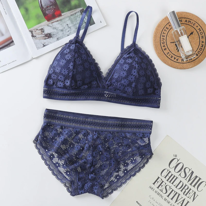 Shop High Quality Sexy Lace Padded Triangle Bras & Panties