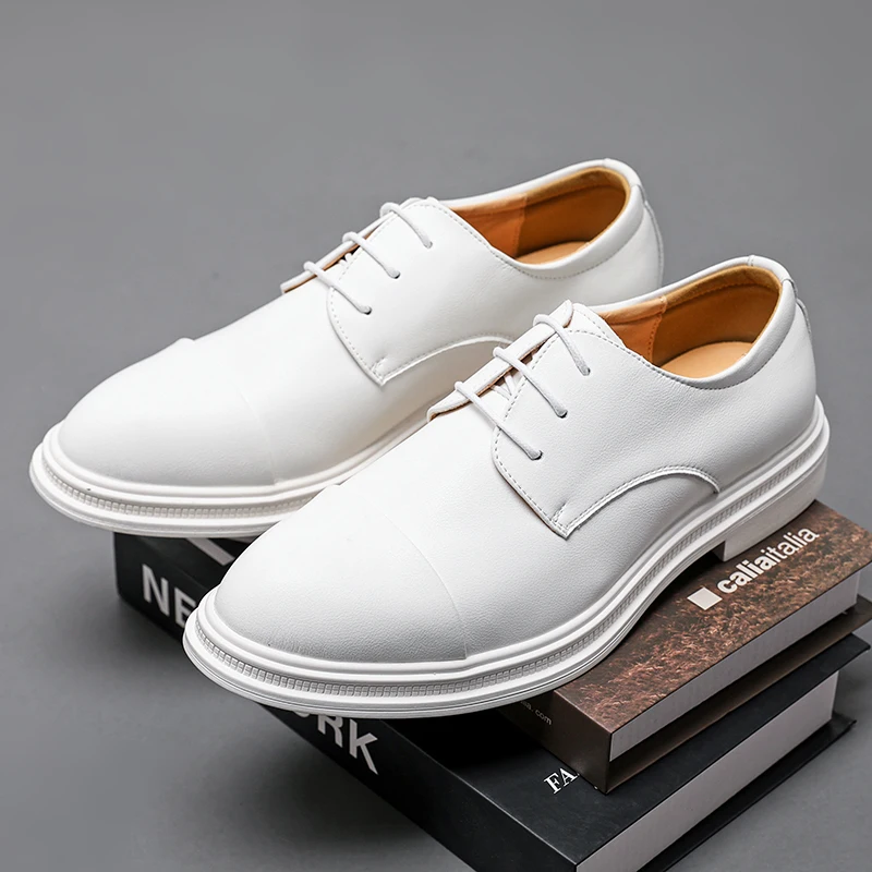 Fresh Style White Leather Formal Wedding Dress Shoes & Men's Oxfords Fresh Style White Leather Formal Wedding Dress Shoes & Men's Oxfords