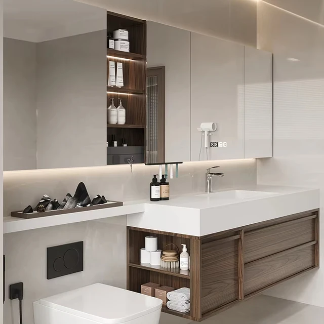 Hotel bathroom vanity cabine  Customized Modern Simple    Bathroom Cabinet Sink   Washbasin Combination Modern Bathrooms