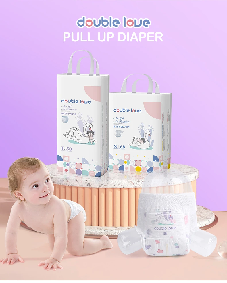Custom Brand Baby Diapers 20ft Container High Absorbency Disposable