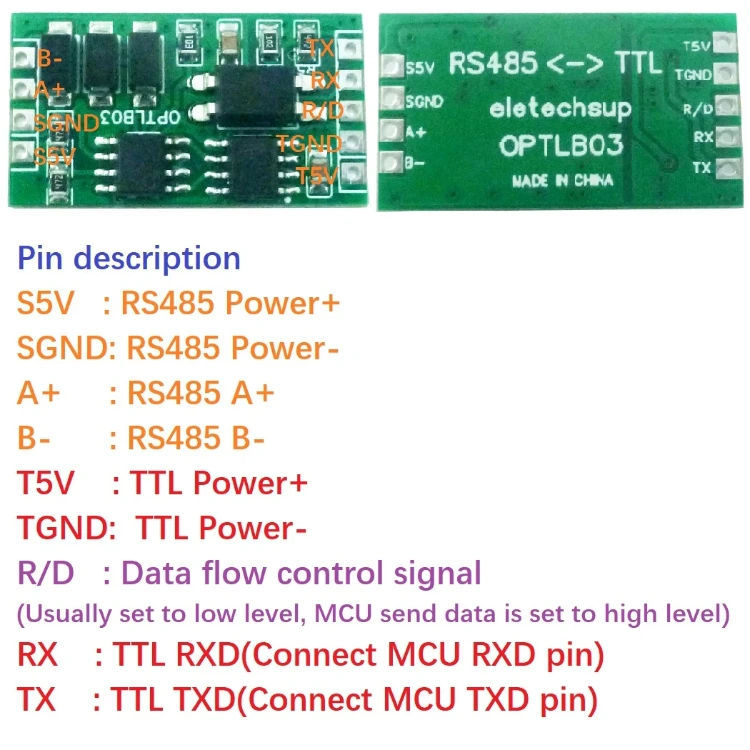 Optlb03 Industrial Grade Uart Ttl To Rs485 Isolated Communication Surge ...