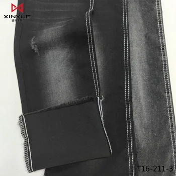 Factory price thin woven stretch printed 100% cotton denim fabric for jeans CVC