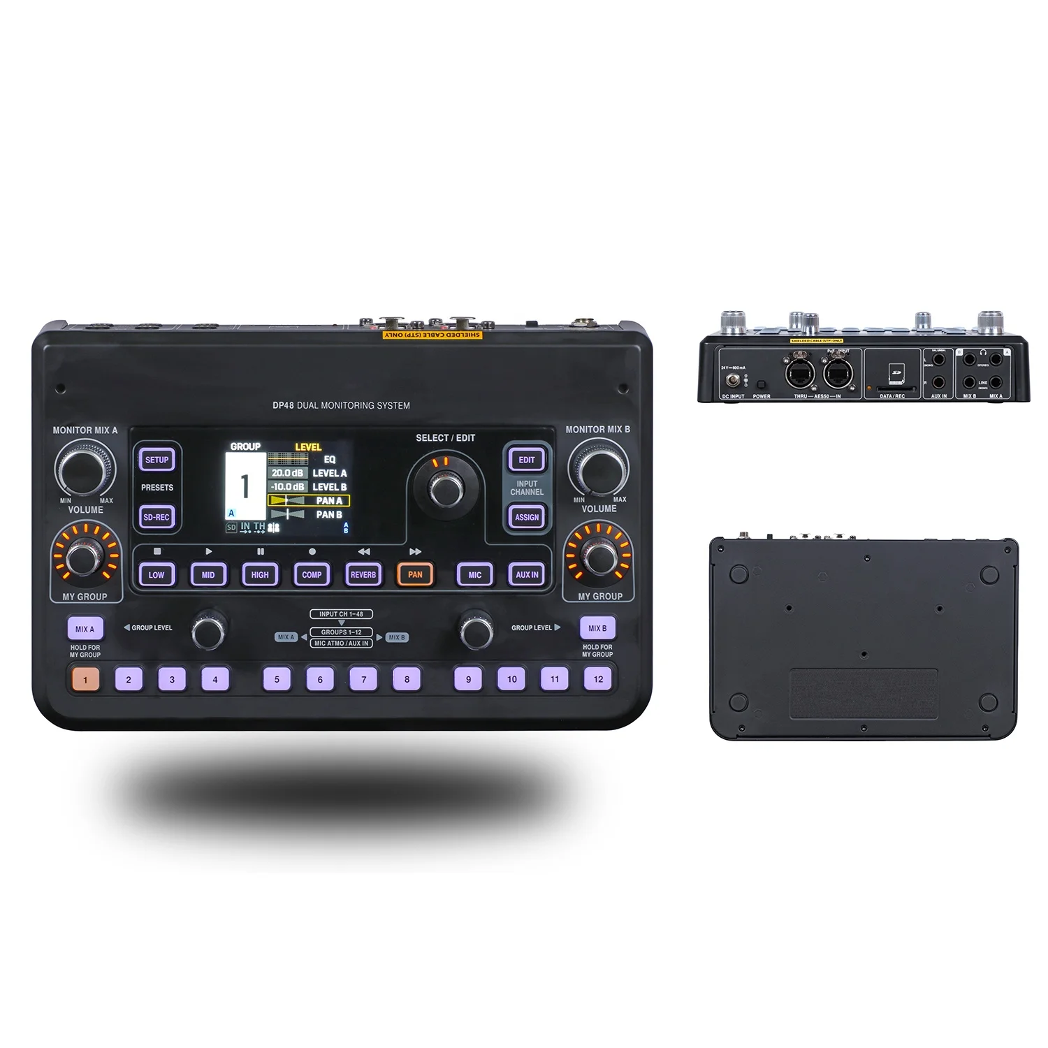 DP48 Dual 48 Channel Personal Monitor Mixer with SD Card Recorder