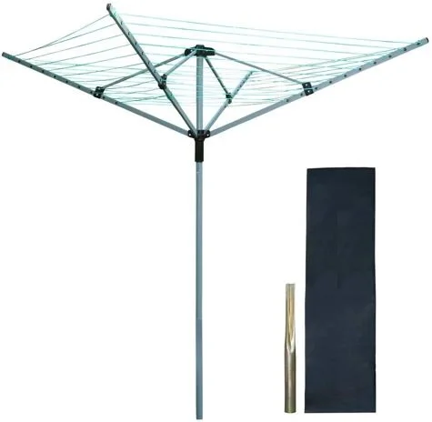 Rotary Airer Clothes Line with 4 Arms 50M line For Drying Clothes Outdoors 