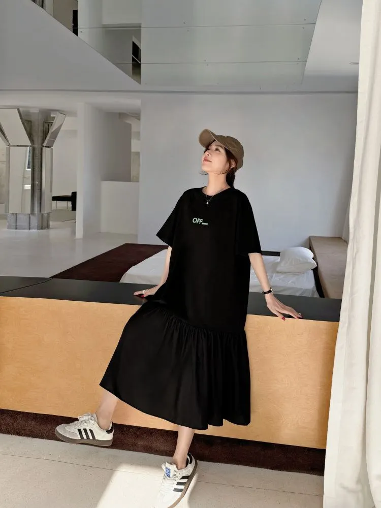 chinese dress ladies YeGine Oversize Tshirt Dress Plus Size Short Sleeve Maxi Dress with Pockets  Dark Blue XL at Amazon Women's Clothing store main image 0