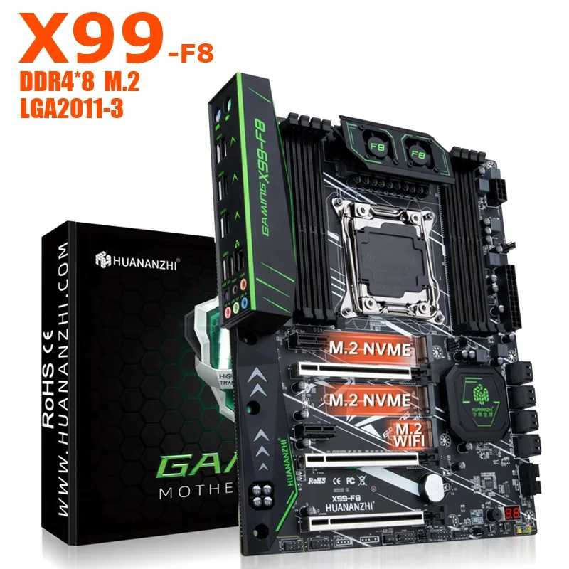 Placa-Mãe HUANANZHI X99 F8 com Slot LGA2011-3, USB3.0, NVMe M.2