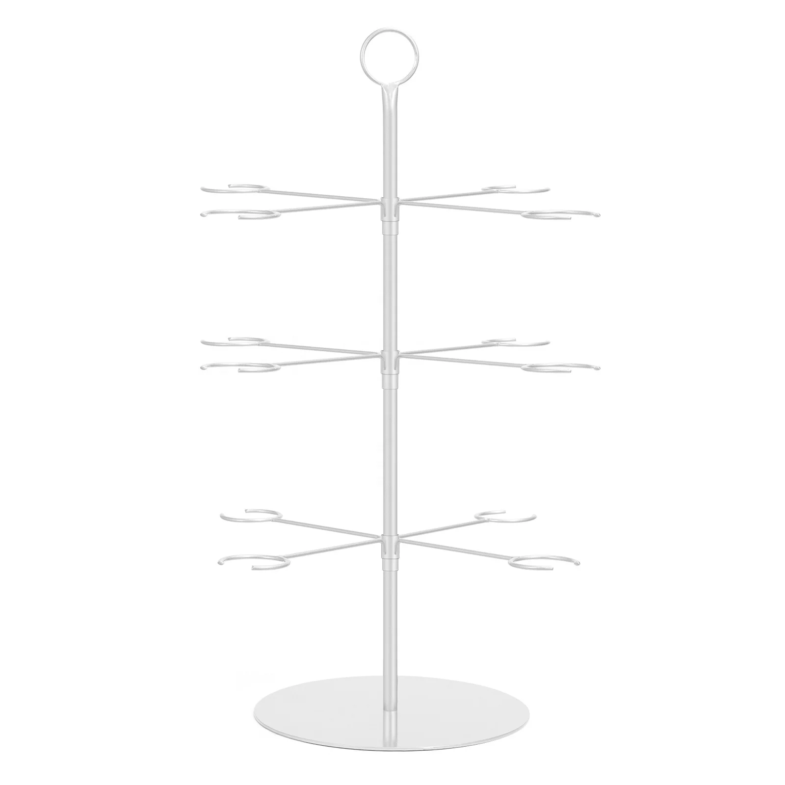 3-Tier Metal Cocktail Tree Stand with 12 Brackets Wine Glass Flight Tasting Display Rack for Champagne Storage Holder