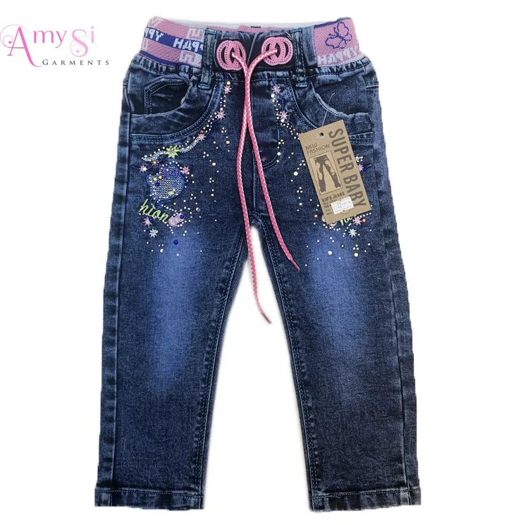 BÉBÉS/FILLES taille élastique Denim Jeans/Pantalon ~ 3 mois à 6 ans 