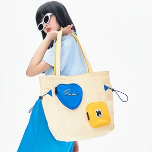 NOXXON Custom Shopping Bags Logo Printed Fashions Women Nylon Tote Bag with Pocket and Zipper Cute Cat Shaped Shopping Tote